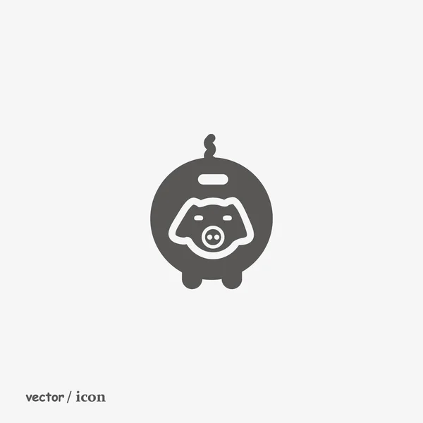 Schwein Flaches Symbol Vektorillustration — Stockvektor