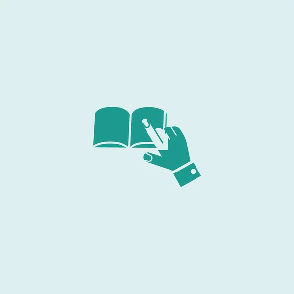 Hand Pointing Book Simple Icon — Stock Vector