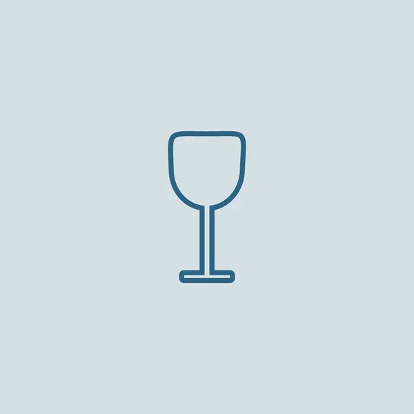 Bicchiere Vino Icona Piatta Vettore Illustrazione — Vettoriale Stock