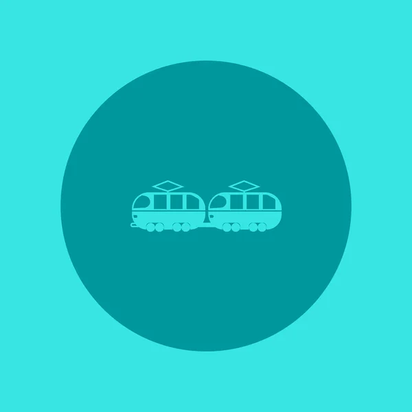 Tram Flat Icon Vector Illustration — Stock Vector