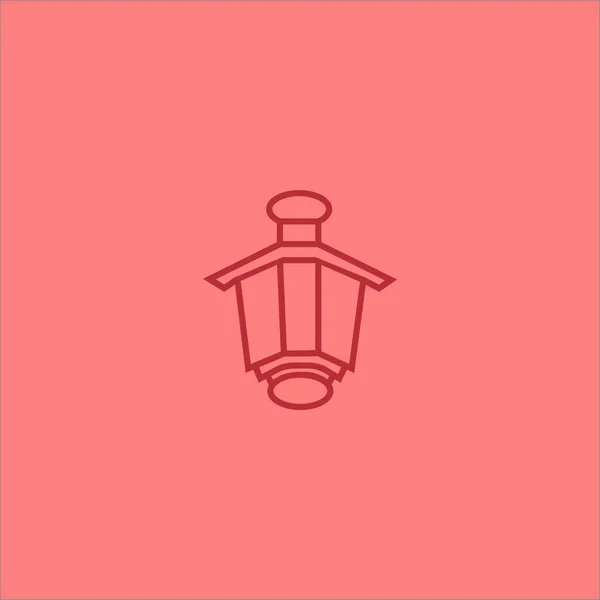 Lantern Flat Icon Vector Illustration — Stock Vector