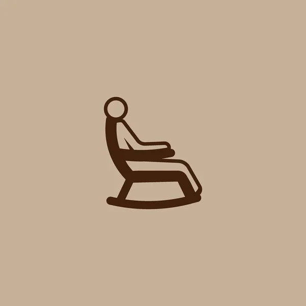 Rocking Chair Flat Icon Vector Illustration — Stock Vector