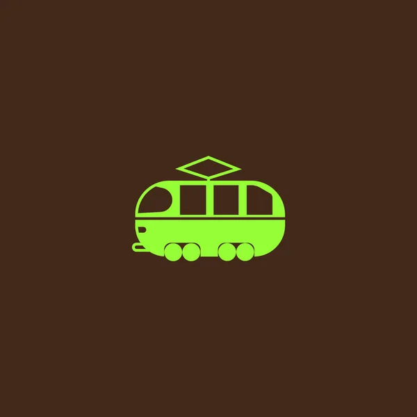 Minimalistische Klassieke Tram Vector Pictogram — Stockvector