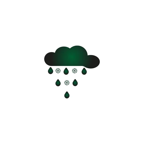 Regenwolke Flaches Symbol Vektor Illustration — Stockvektor