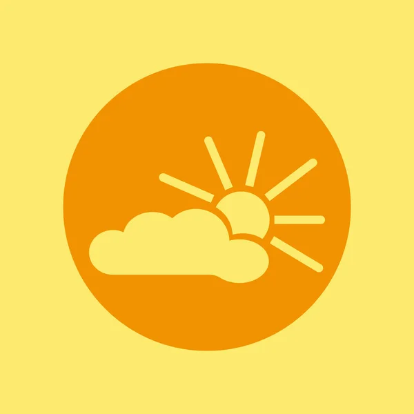 Ήλιος Και Σύννεφο Εικονίδιο Επίπεδη Εικονογράφηση Διάνυσμα — Διανυσματικό Αρχείο