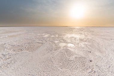 Eşek Ale Gölü tuzlu yüzey Danakil depresyon, Etiyopya, dünyanın en sıcak ayların biri