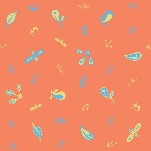 Sorunsuz vektör desen özellikleri çiçek tohumları motifleri turuncu bir arka plan ile soyut. Kumaş, scrapbooking ve duvar kağıdı projeleri için ideal.