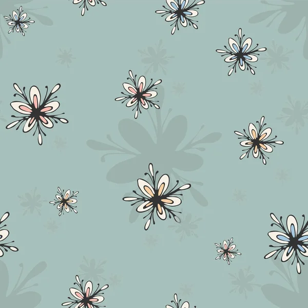 Sorunsuz vektör desen pastel yeşil arka plana sahip bitkisel motifler özellikleri. Kumaş, scrapbooking ve duvar kağıdı projeleri için ideal.