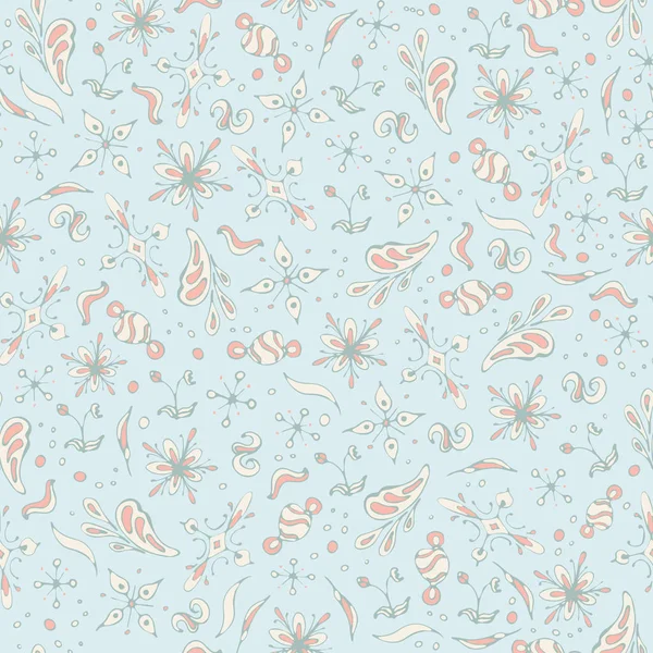Sorunsuz vektör desen özellikleri pastel renk açık mavi renkli ile soyut bitkisel motifler. Çocukların kumaş, scrapbooking ve duvar kağıdı projeleri için ideal.