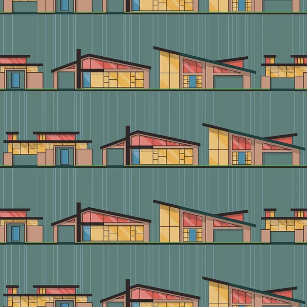 Yüzyıl Modern evler ile arka plan yeşil.