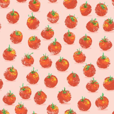 Kiraz domates desen şeftali renkli arka plan üzerinde