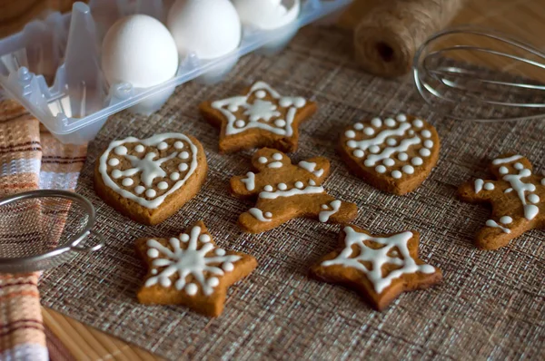 Pliki Cookie Cynamonem Domowe Lukier Słodkie Wypieki — Zdjęcie stockowe