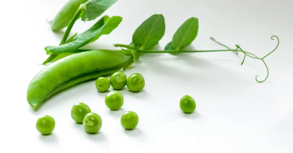 Green Peas White Background — Stock Photo, Image