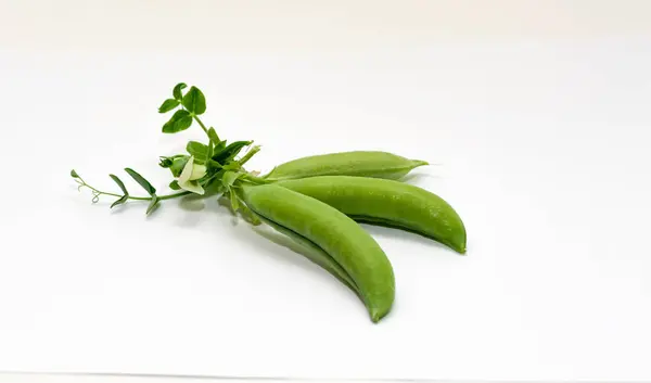 Green Peas White Background Healthy Food — Stock Photo, Image