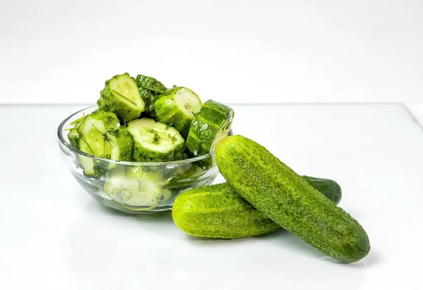 Lightly Salted Crispy Cucumbers Selective Focus — Stock Photo, Image