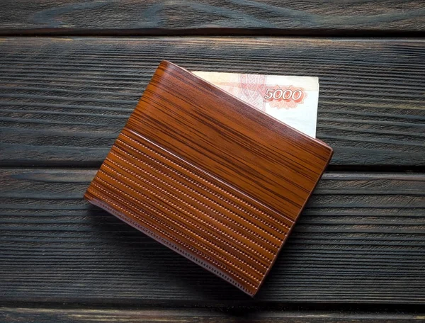 Rus banknotlu erkek cüzdanı. 5000 ruble..