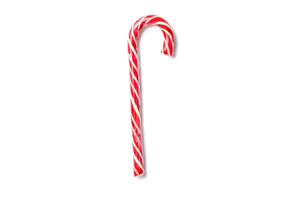 One Red Candy Cane White Background Symbol Christmas — Stock Photo, Image