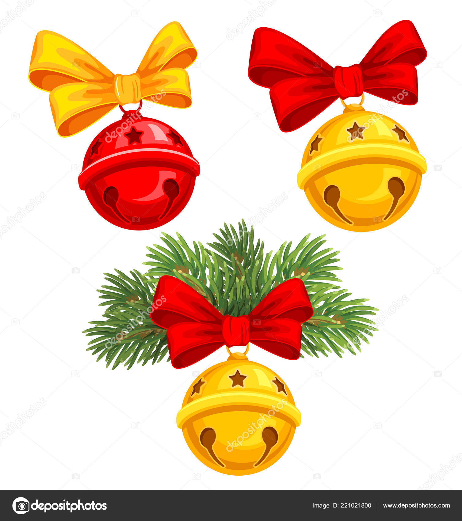 Jingle bells with red bow  Jingle bells, Christmas icons