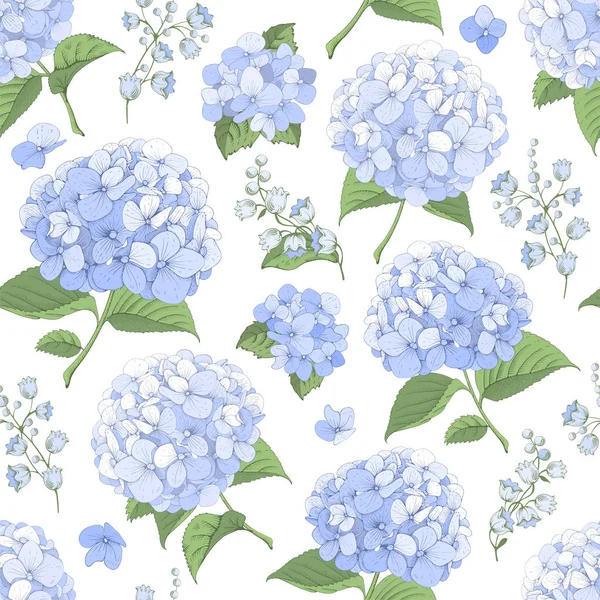Seamless Background With Hydrangea Flowers