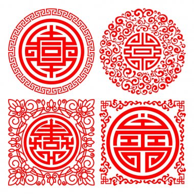 Çince Geleneksel uğurlu semboller set