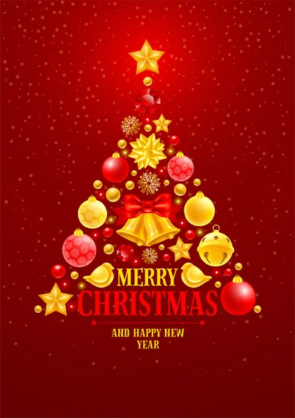 Świąteczne Boże Narodzenie i Nowy Rok kartka okolicznościowa — Wektor stockowy