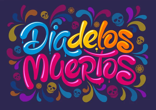 Traditioneller Mexikanischer Feiertag Der Toten Oder Dia Los Muertos Auf — Stockvektor
