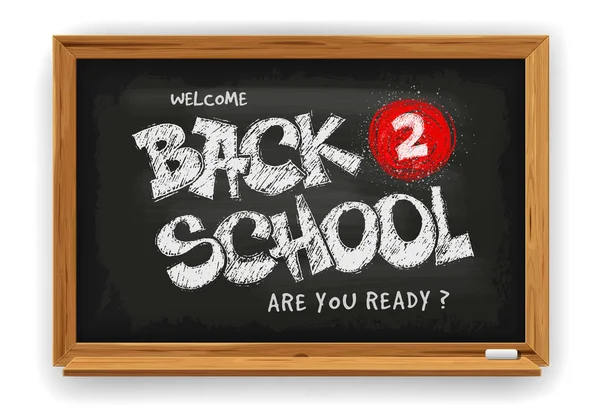 Back School Design Realistic Rubbed Dirty School Chalkboard Lettering Back — Stock Vector