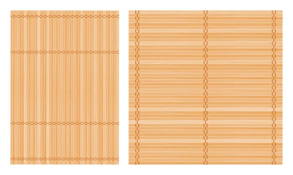 Set Two Bamboo Mat Square Rectangle Natural Eco Friendly Background — Stock Vector