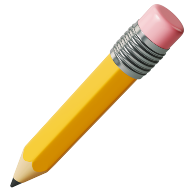 Pembe silgisi olan basit bir grafit kalem. Kısa sarı keskinleştirilmiş kalem. İlham, çizim ve yaratıcılık kavramı. 3B görüntüleme, şeffaf arkaplan illüstrasyonunda izole edildi