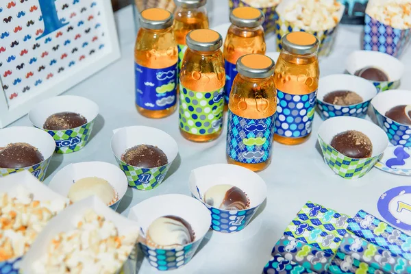Candy Bar Söta Drycker Födelsedagsfest Barn Behandlar Semester Barnets Födelsedag — Stockfoto