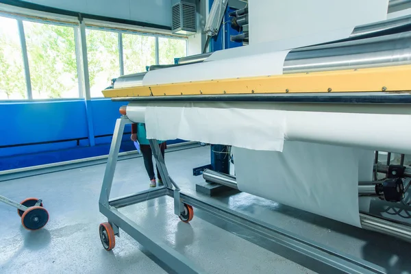 Fábrica Tejidos Producción Tejidos Industria Textil Producción Máquina Tejido Especializada — Foto de Stock