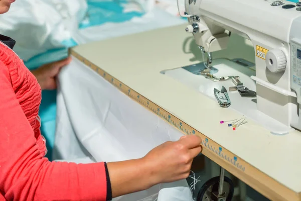 Measurement Fabric Sewing Textile Industry Tailoring Studio Measurement Textile Material — Stock Photo, Image