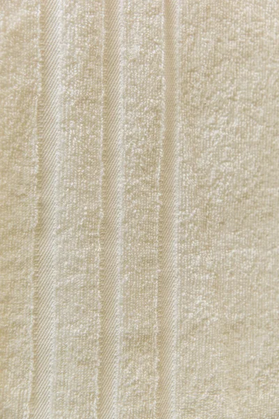 Texturerat Bakgrund Frottéhandduk Crème Handduk Vit Handduk Håret Mjuk Och — Stockfoto