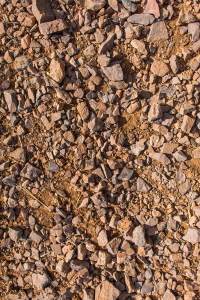 Pedrinhas Vermelhas Areia Pedras Pedra Esmagada Granito Vermelho Espalhamento Pedras — Fotografia de Stock