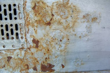Paslı Boyalı yüzeye. Korozyon metalin. Demir doku. pas korozyon arka plan. Paslı metal peeling boya.