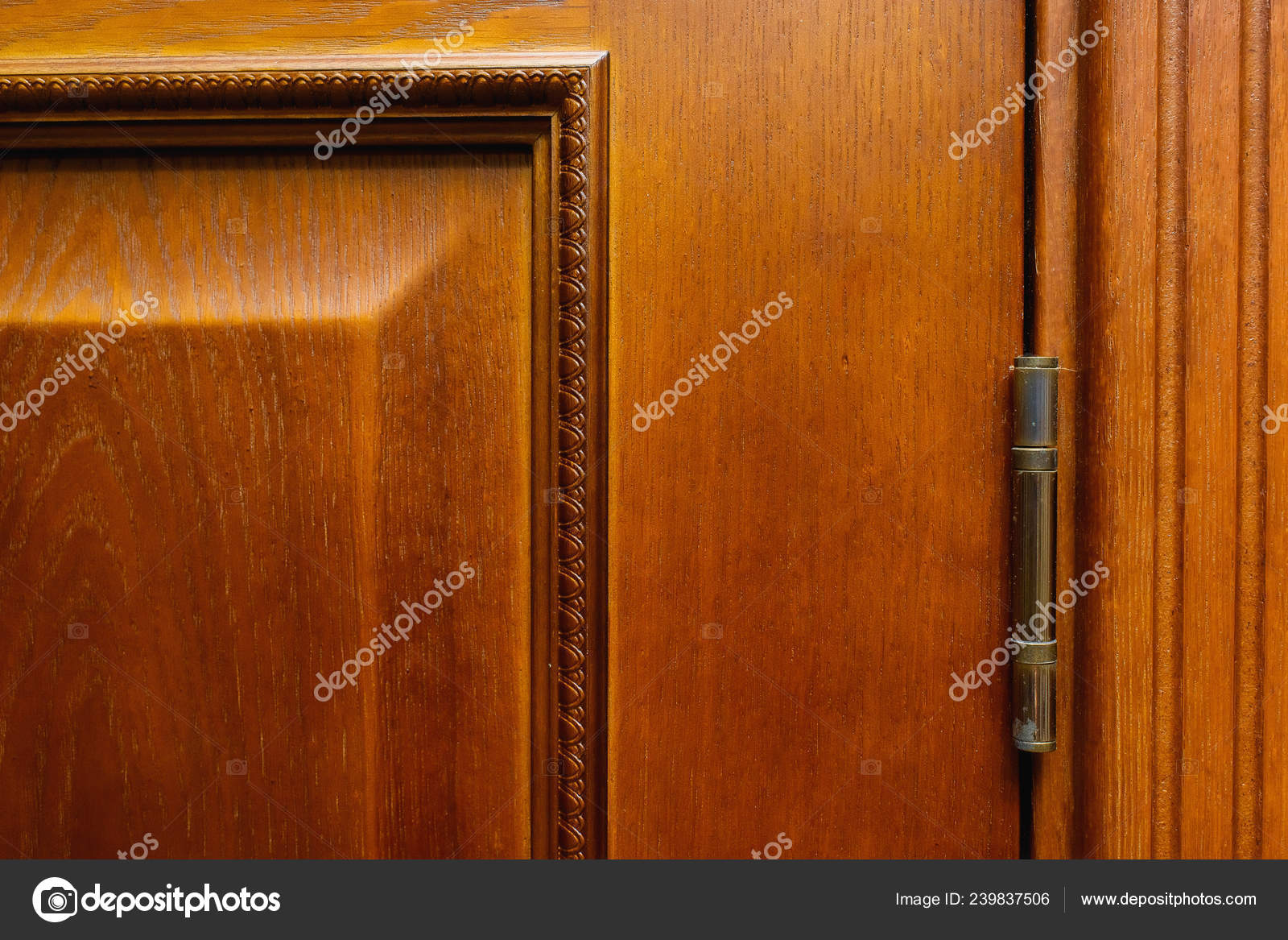Texture Wooden Door Gilded Door Handle Door Hinges Interior Door Stock Photo C Kinderkz 239837506