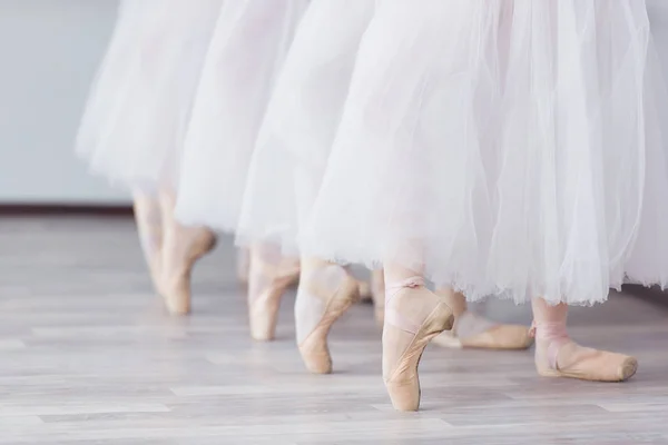 Ноги Контингенті Вправи Балетній Школі Заняття Балетом Група Дівчат Стояли — стокове фото
