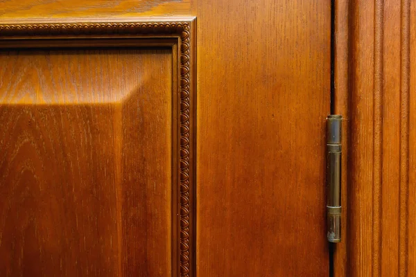 Texture Wooden Door Gilded Door Handle Door Hinges Interior Door — Stock Photo, Image