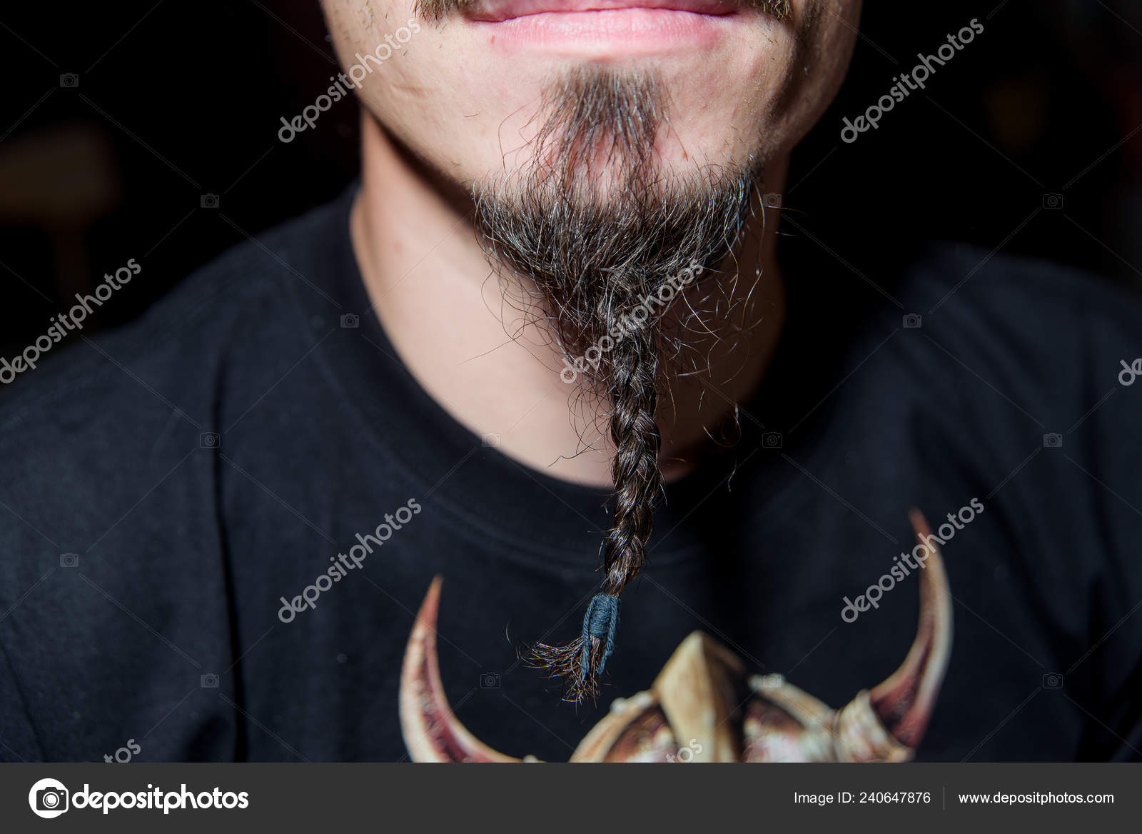 Mustache Face Long Facial Hair Which Braid Braided Human Face Stock Photo  by ©Kinderkz 240647876