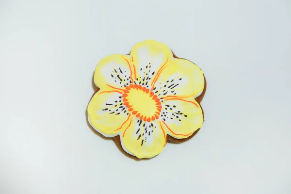 Μελόψωμο Μορφή Των Λουλουδιών Προϊόντα Ζαχαροπλαστικής Γλυκά Αρτοσκευάσματα Cookies Που — Φωτογραφία Αρχείου
