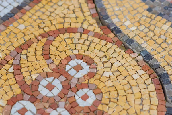 Mehrfarbige Mosaikfliese Tauric Chersonesos Mosaiken Aus Dem Jahrhundert Historischer Ort — Stockfoto