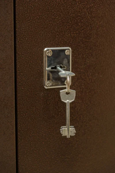 Steel Door Design Castle Keys Keyhole Metal Door Handle Burglar — Stock Photo, Image