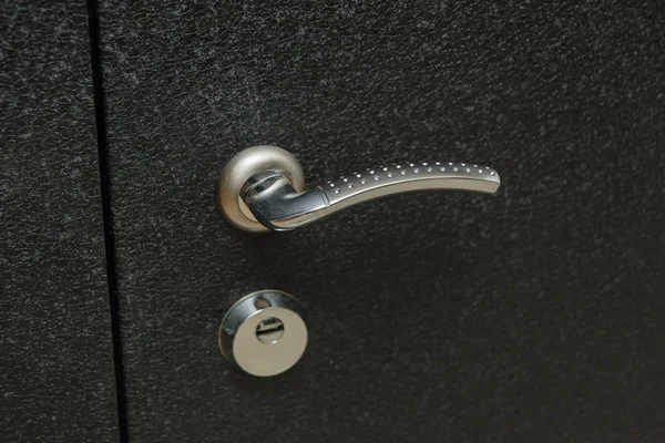 Internal Lock Design Keyhole Metal Door Handle Burglar Armored Door — Stock Photo, Image