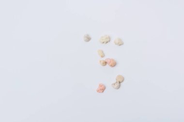 Beyaz bir arka plan üzerinde renkli sakız. Sakız. Mutfak ürün. Cud çiğneme. Kullanılan ürün. Sakız çiğnemiş. Zaten çiğnedi. Yenmez elastik temel.