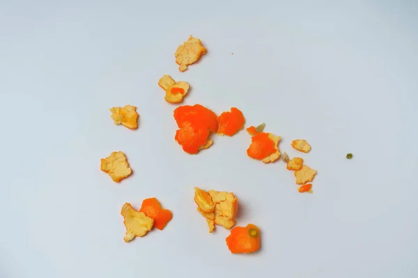 Tangerine Peel Citrus Växt Frukt Avfall Skal Citrusfrukter Mandarin Tunn — Stockfoto