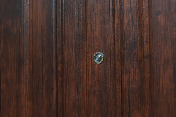 Entrance Door Peephole Brown Metal Entrance Door External Door Reliable — Stock Photo, Image