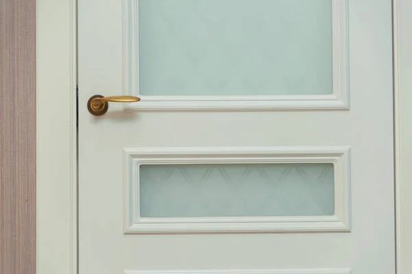 Door Knob Classic Design Interior Door Door Lock White Door — Stock Photo, Image