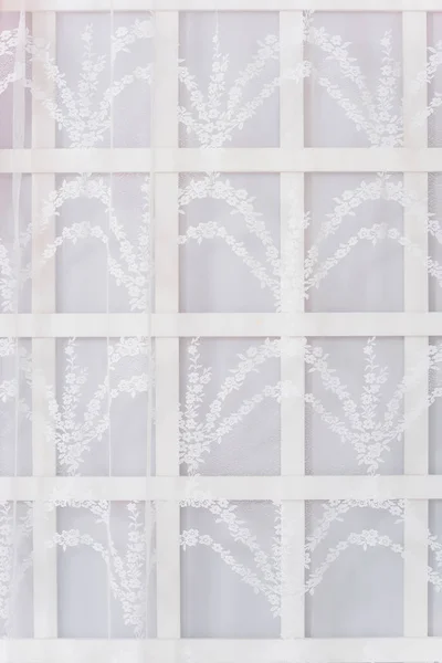 Nagy Fehér Ablak Könnyű Tüll Egy Mintát Windows Belseje Szoba — Stock Fotó