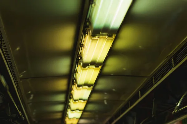 Lighting Underground Subway Incandescent Lamps Included Square Yellow Lamps — Stock Photo, Image