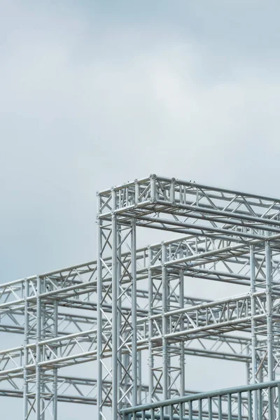 Металлическая Конструкция Здания Строительство Высокого Торгового Центра Технология Строительства Каркасного — стоковое фото